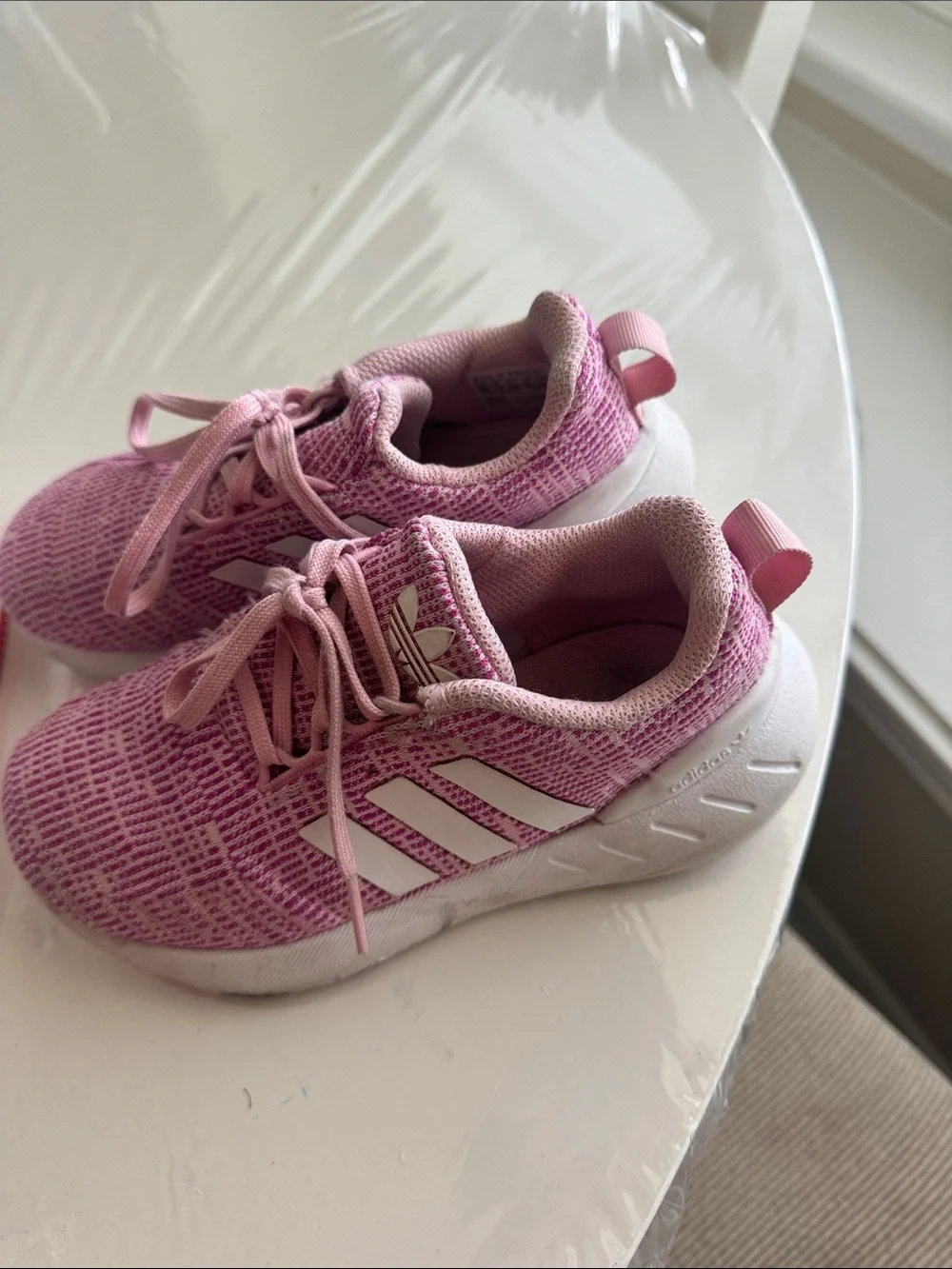 Bundle White and Pink Sneakers Nike and Adidas size 12 toddler girl
